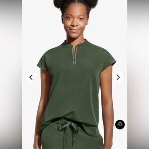 Healing Hands Olive Green Sandy Srubs Top